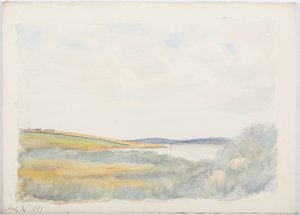 Holy Island, 1897 (penna och wc på papper) av Daniel Oliver