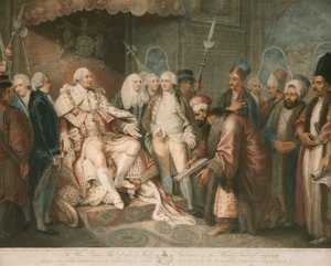 Kung George III tar emot den turkiska ambassadören