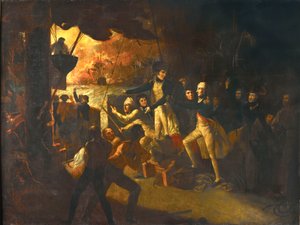 Nelson kommer upp på däck vid slaget vid Nilen