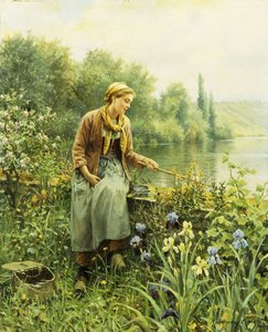 Fiske en vårdag, av Daniel Ridgway Knight