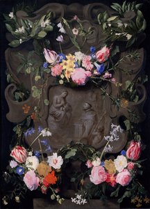Miraklet av St Bernard i en krans av blommor, 1645-1655