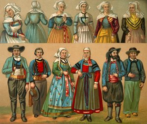 Fransk nationaldräkt, sent 1800-tal.