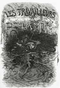 Illustration till romanen The Laborers of the Sea, 1800-talet (bw-gravyr) av Daniel Urrabieta Vierge