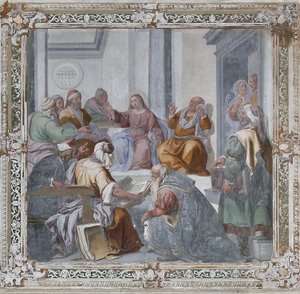 Kristus bland läkarna (fresk) av Daniele Crespi