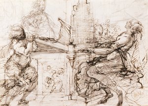 S:ta Cecilia vid orgeln av Daniele Crespi