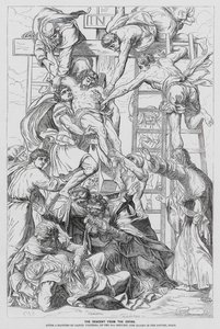 Nedtagning från korset (gravyr) av Daniele da Volterra (1509 66) (after)