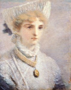 Flicka i vitt av Daniele Ranzoni (1843-1889) av Danielle Ranzoni