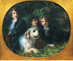 Troubetzkoy Boys with a Dog, av Daniele Ranzoni av Danielle Ranzoni