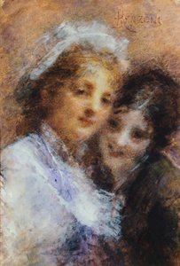 Vercesi sisters av Daniele Ranzoni (1843-1889)