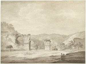 Ruin av bron av Augustus i Narni, Italien