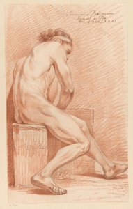 Sittande man naken, sidovy (2:a pris 1772)