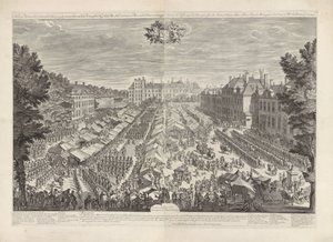 Haagmässan med prinsen och prinsessan av Orange, 1686 Haagmässan med det stigande hamburgersignet presenterar för hennes kungliga högheter min herre prinsen och fru prinsessan av Orange / Foire de la Haye, avec les bourgois sous les armes, sa