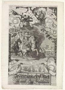 Allierad seger över fransmännen och spanjorerna, 1702 Erövringar av hennes höga allierade vann mot Vranckrijck och Spanien år 1702 / Conquestes des hauts Alliez remportée sur la France et L