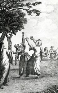 Dansande flickor i Egypten, hämtat från Niebuhrs resor genom Arabien och andra länder i öst, 1792 av Danish School