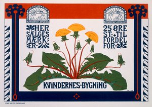 Affisch som annonserar kvinnobyggnaden, sent 1800-tidigt 1900-tal
