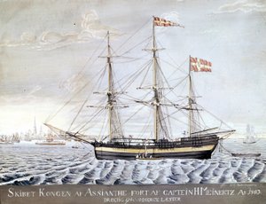 Slership "" Konigin of Asian"" 1803. Helsingörs sjöfartsmuseum, Danmark av Danish School
