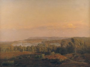 Utsikt mot Himmelbjerget, Jylland. Kväll