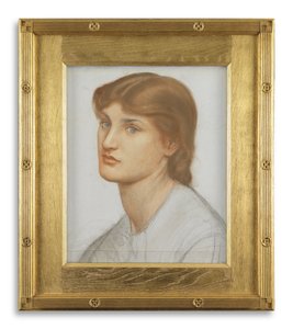 Alexa Wilding (färgade kritor på papper) av Dante Gabriel Charles Rossetti