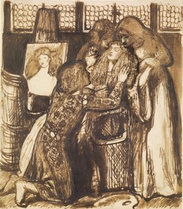 Bonifazios älskarinna - kompositionsstudie av Dante Gabriel Charles Rossetti