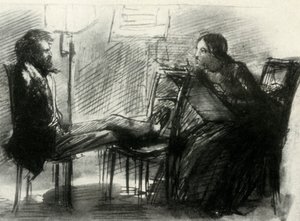 Elizabeth Siddal teckning Rossetti, 1853, 1947. av Dante Gabriel Charles Rossetti