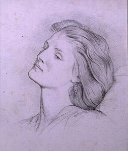 Chef för Fanny Cornforth (penna och krita) av Dante Gabriel Charles Rossetti