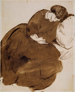 Jane Morris (1839-1914) (penna, bläck och tvätt på papper) av Dante Gabriel Charles Rossetti