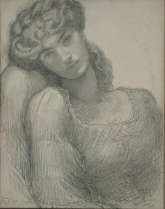 Mrs Morris (1839-1914) av Dante Gabriel Charles Rossetti