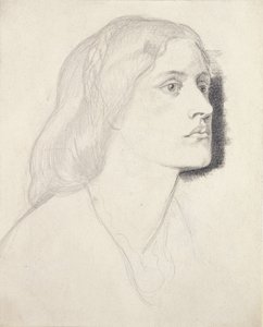 Porträtt av fröken Ruth Herbert, troligen 1858 (grafit med penna och svart bläck på vitt papper)