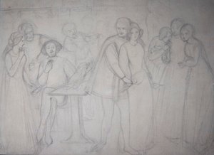 Studera för Benedick och Beatrice av Dante Gabriel Charles Rossetti