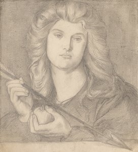Studie för Venus Verticordia. av Dante Gabriel Charles Rossetti