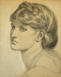 Studie av ett huvud för "The Bower Meadow", 1872 av Dante Gabriel Charles Rossetti