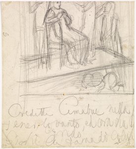 Tibullus återkomst till Delia - Studie för Delia-figuren av Dante Gabriel Charles Rossetti