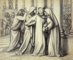 Jungfru Maria tröstas, 1891 av Dante Gabriel Charles Rossetti