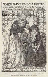 Opublicerad design för frontispicen till De tidiga italienska poeterna av Dante Gabriel Charles Rossetti