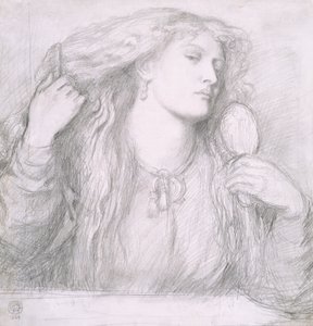 Kvinna som kammar håret, Fanny Cornforth av Dante Gabriel Charles Rossetti