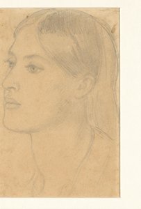 Kvinnans huvud av Dante Gabriel Rossetti (attributed to)