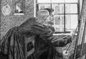 Fanny Cornforth och G.P.Boyce av Dante Gabriel Charles Rossetti
