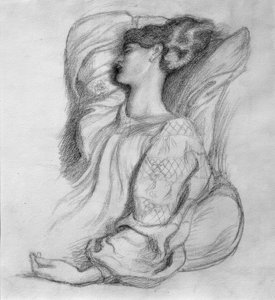 Jane Morris i isländsk klänning av Dante Gabriel Charles Rossetti