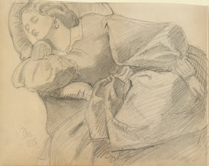 Ruth Herbert sov, 1858 av Dante Gabriel Rossetti