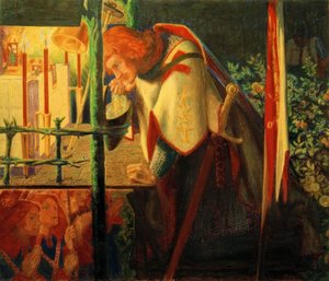 Sir Galahad vid det förstörda kapellet av Dante Gabriel Charles Rossetti