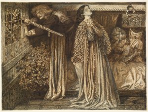 Sir Launcelot i drottningens kammare av Dante Gabriel Rossetti
