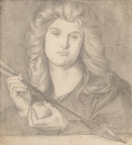Studie för "Venus Verticordia" av Dante Gabriel Rossetti