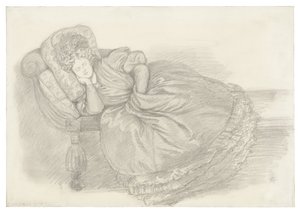 Studie av Fanny Cornforth, sovande på en schäslong av Dante Gabriel Rossetti