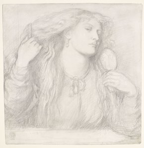 Kvinna som kammar sitt hår, Fanny Cornforth av Dante Gabriel Rossetti
