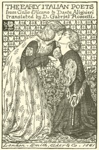 De tidiga italienska poeterna, design för en titelsida av Dante Gabriel Charles Rossetti
