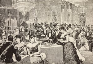 Bufférum, hovbal på Quirinale, Rom, Italien, gravyr från teckning av Dante Paolocci, från L