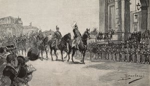 Militärparad i Macau för kung Umberto I:s födelsedag den 14 mars av Dante Paolocci