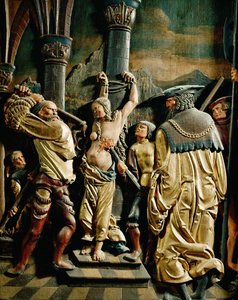 Den heliga Agathas martyrium (relief i lind) av Danube School