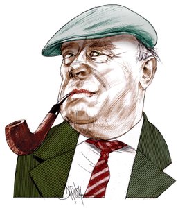 Ernst Von Salamon, 2021 (digital teckning med färgpenna) av Dariush Radpour