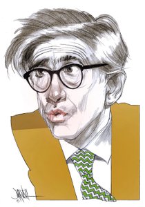 Franco Debenedetti (digital teckning med färgpennor) av Dariush Radpour